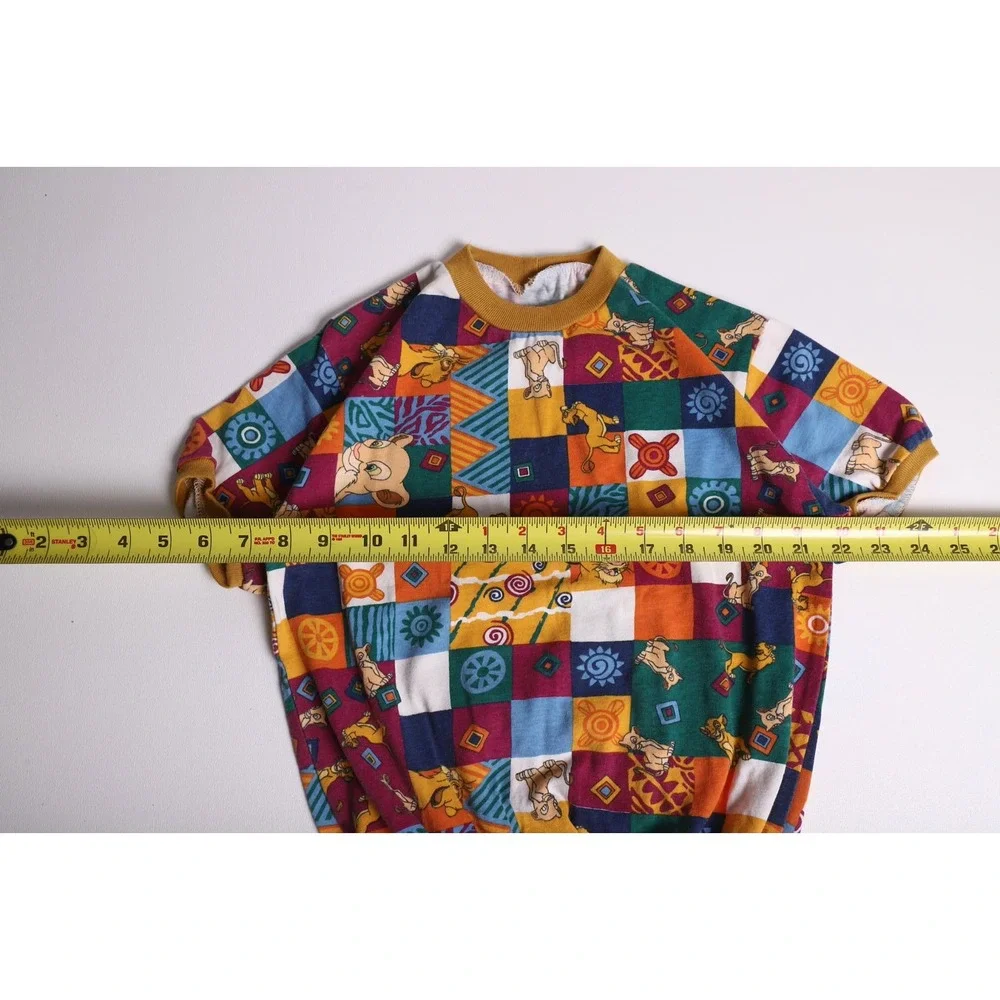 Vintage Disney Lion King Simba All Over Print Kids Short Sleeve Sweatshirt 90s